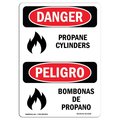 Signmission Safety Sign, OSHA Danger, 18" Height, Aluminum, Propane Cylinders With Symbol, Spanish OS-DS-A-1218-VS-1538